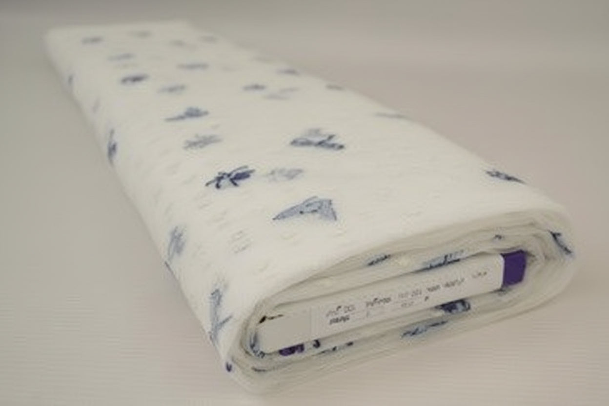 Embroidered tulle fabric with butterflies 100 g/m²