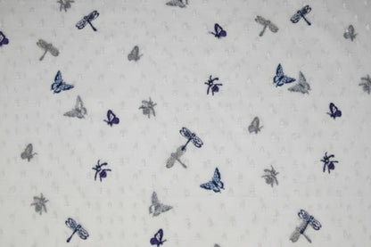 Embroidered tulle fabric with butterflies 100 g/m²