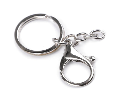 Metal keyring clip, 23 x 33 mm (2 pcs pack)
