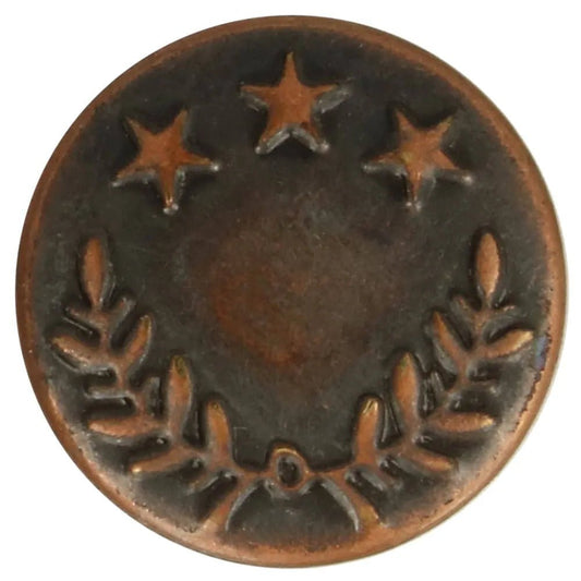 Metal denim button 17 mm - copper