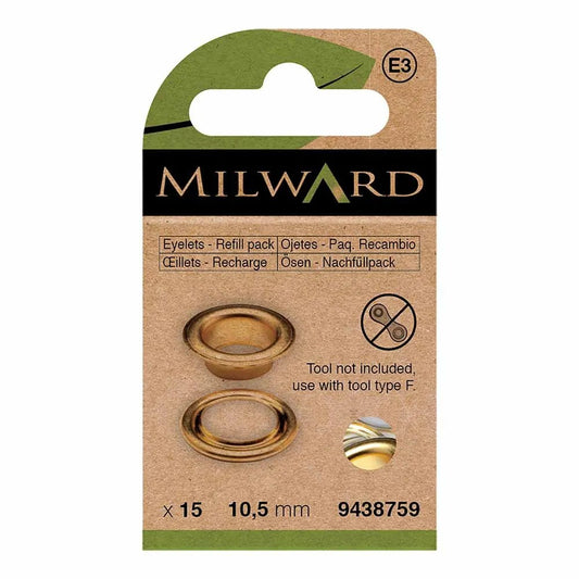 alt
Metal rings, eyelets 10.5mm (15 pcs.) Milward - gold