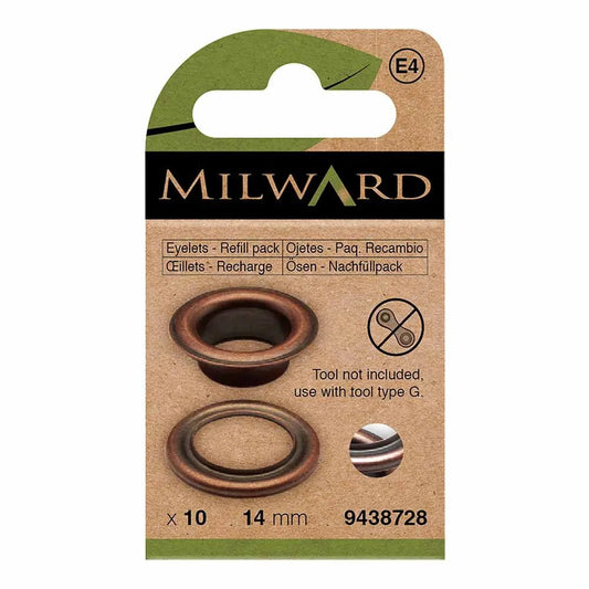 Metal rings, eyelets 14 mm (10 pcs.) Milward - antique