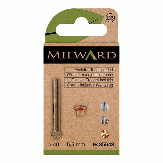 alt
Metal eyelets with tool Ø 5.5mm (40 pcs) Milward - gold