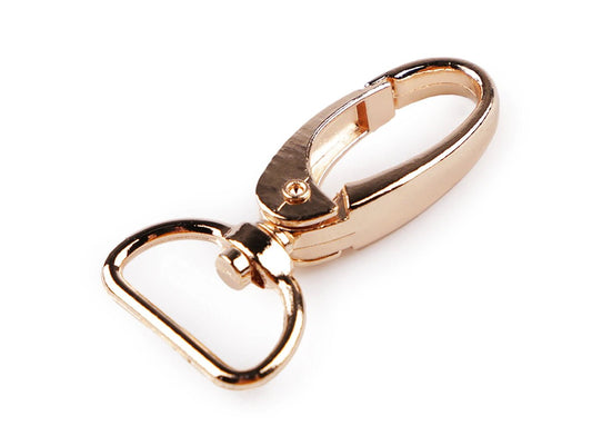 Metal carabiner 20 mm - gold (set of 2 pcs)