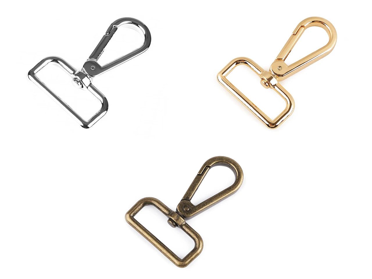 Metal carabiner 30 mm-gold
