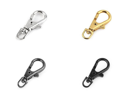Image of metal carabiner 4 mm, 5 pcs, assorted shades – available at Šarlotes audumi