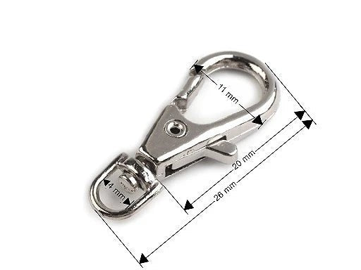 Image of metal carabiner 4 mm, 5 pcs | assorted shades – available at Šarlotes audumi