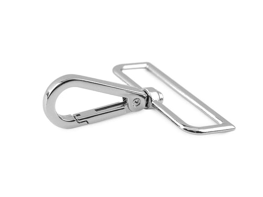Image of Metal carabiner 50 mm - silver – available at Šarlotes audumi