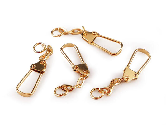 Image with metal carabiner with chain | 11 x 26 mm 10 pcs | assorted shades – available at Charlotte's Fabrics