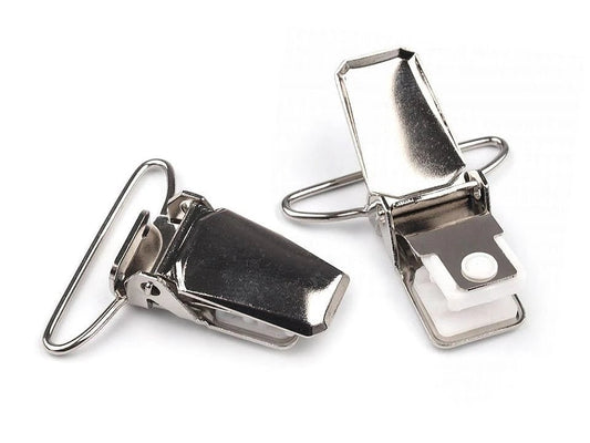Metal clip 30 mm - silver (set of 2 pcs)