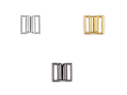 Image of metal bra clasp 14 mm, 2 pairs | assorted shades – available at Šarlotes audumi