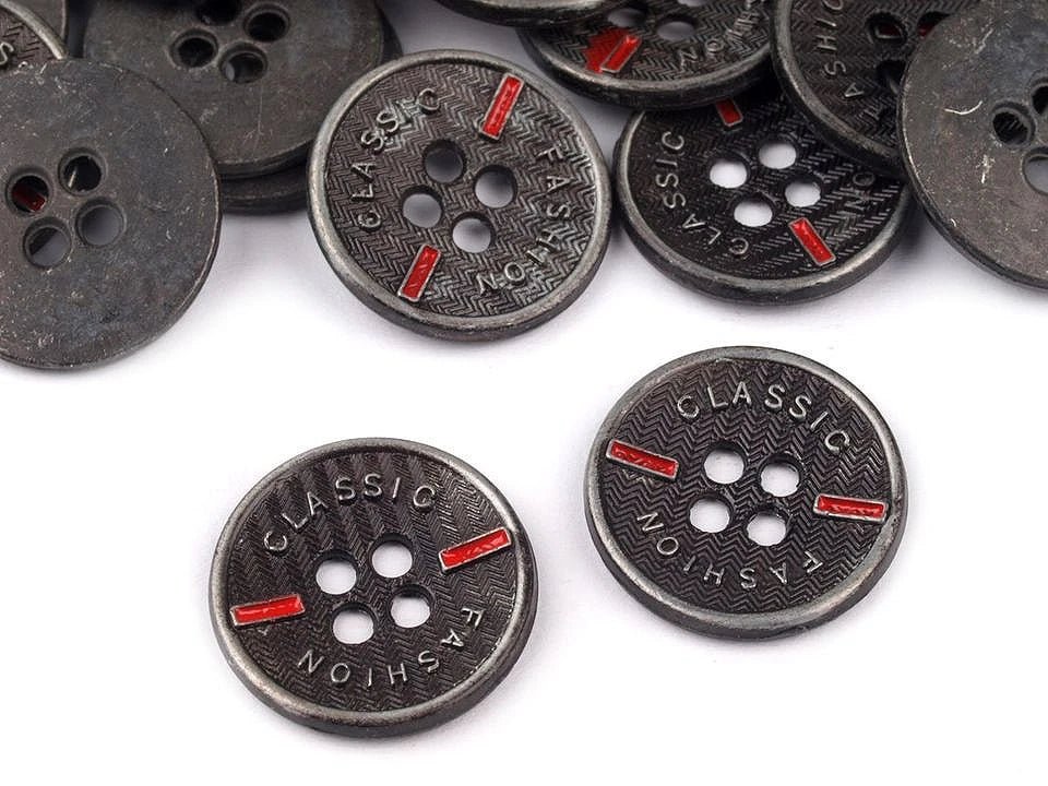 Image of the metal “Classic” button - 16.5 or 20.3 mm – available at Šarlotes audumi
