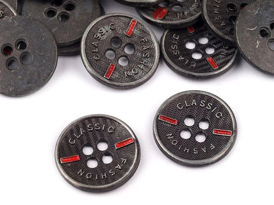 Image of the metal “Classic” button - 16.5 or 20.3 mm – available at Šarlotes audumi