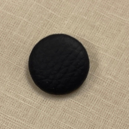 Metal buttons with eco leather on shank 25 mm - dark gray