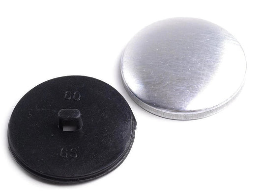 Obraz metalowego guzika do samodzielnego obciągania | 38 mm – dostępny online w Šarlotes audumi