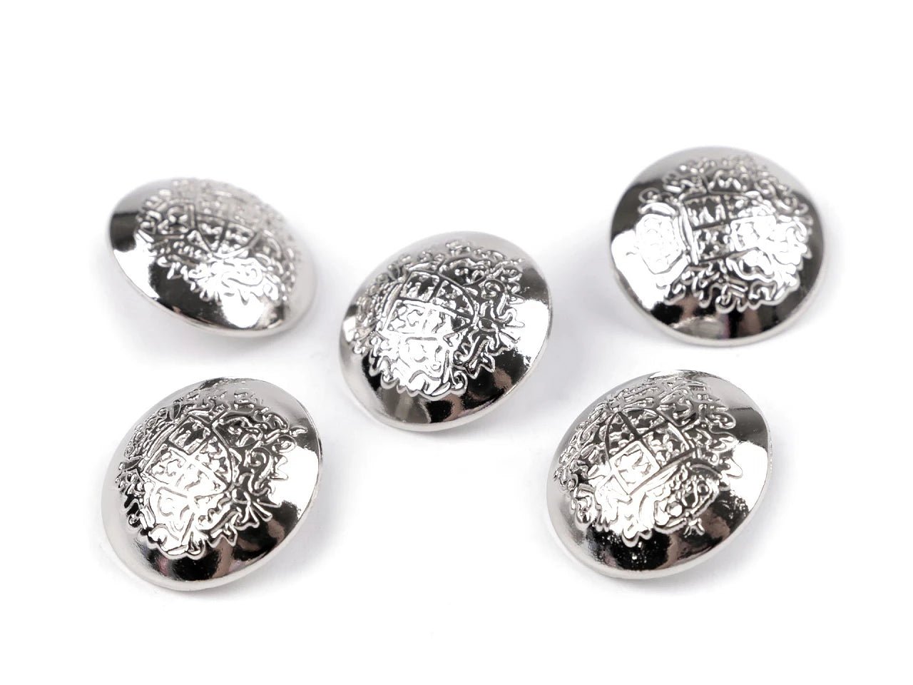Metalowe guziki na stopce 17 mm - srebrne
