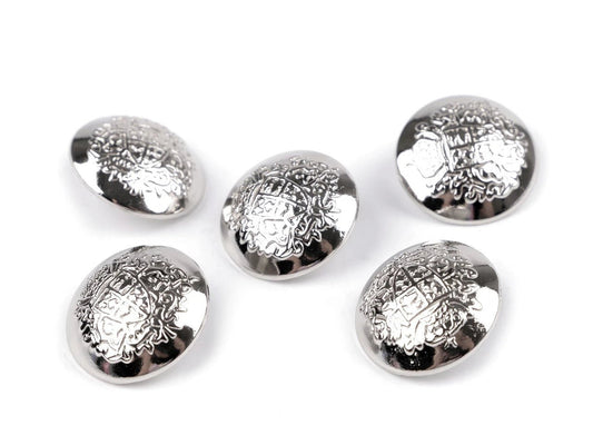 Metal shank buttons 18 mm - silver