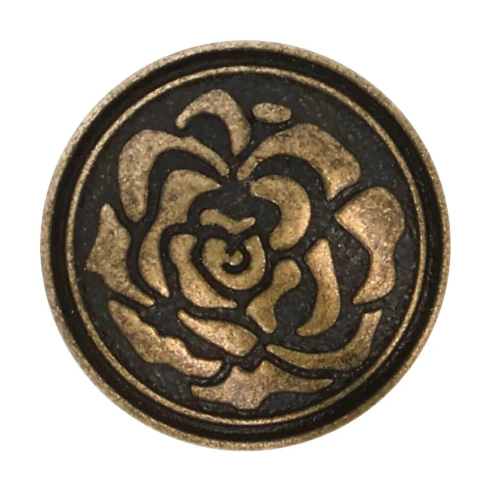 20 mm metal shank buttons - antique rose