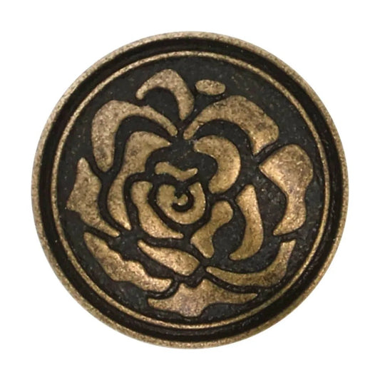 20 mm metal shank buttons - antique rose