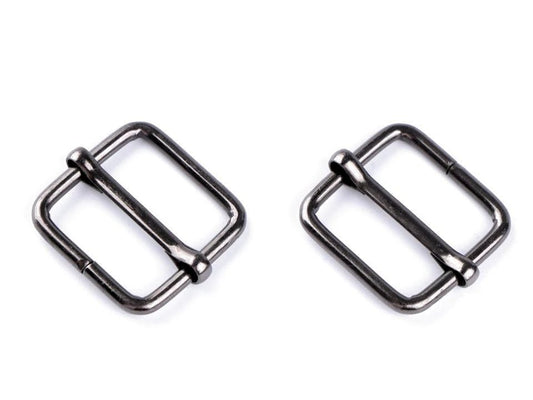 Image of a metal regulator 20x20 mm - black chrome-plated (10 pcs included) – available at Charlotte's Fabrics