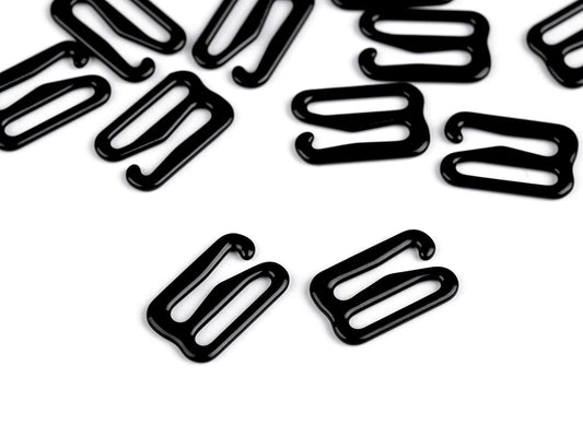 Metal adjuster hook for laundry 10 mm - black chromed (10 pcs pack)