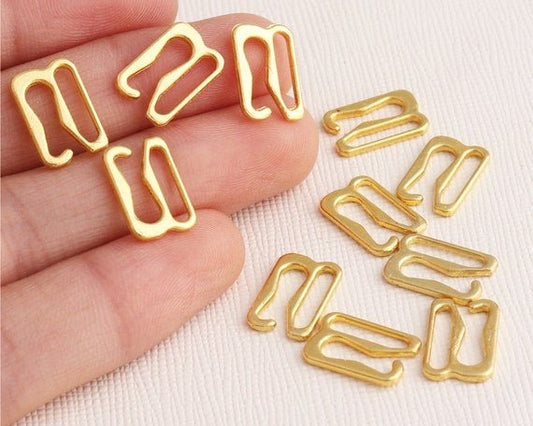 Metal adjuster - clothes hook 12 mm - gold (10 pcs pack)