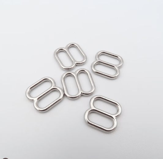 Metal adjuster for laundry 8mm - silver (10 pcs pack)