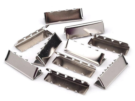 Metal strap and tape end 30 mm - silver (pack of 10 pcs)