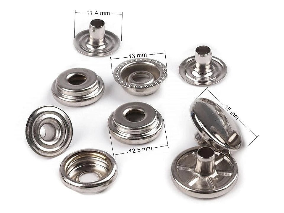 Metal snap fasteners Ø15 mm (AM6) – O - SPRING, for thicker fabrics|10 pcs