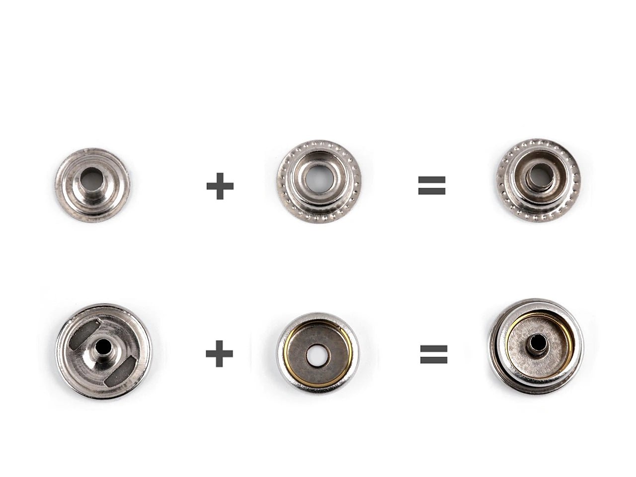 Metal snap fasteners Ø15 mm (AM6) – O - SPRING, for thicker fabrics|10 pcs