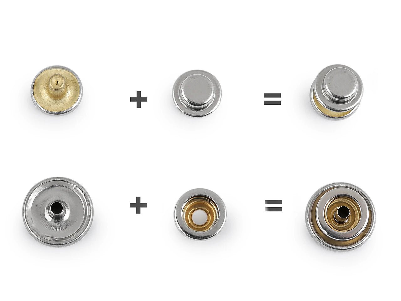 Image of metal snap fasteners Ø15 mm for thicker fabrics|50 pcs – available at Šarlotes audumi