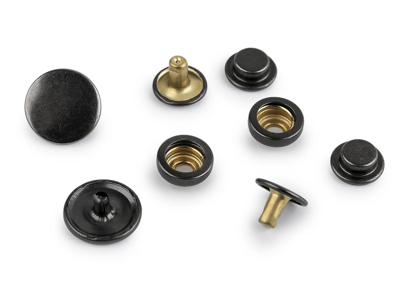 Image of metal snap fasteners Ø15 mm for thicker fabrics|50 pcs – available at Šarlotes audumi