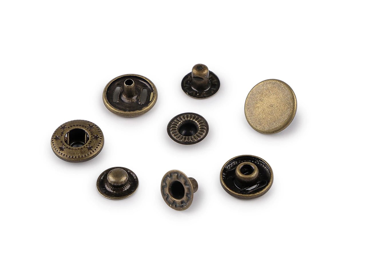 Image of metal snap buttons Ø15 mm (stainless steel)|50 pcs – available at Šarlotes audumi