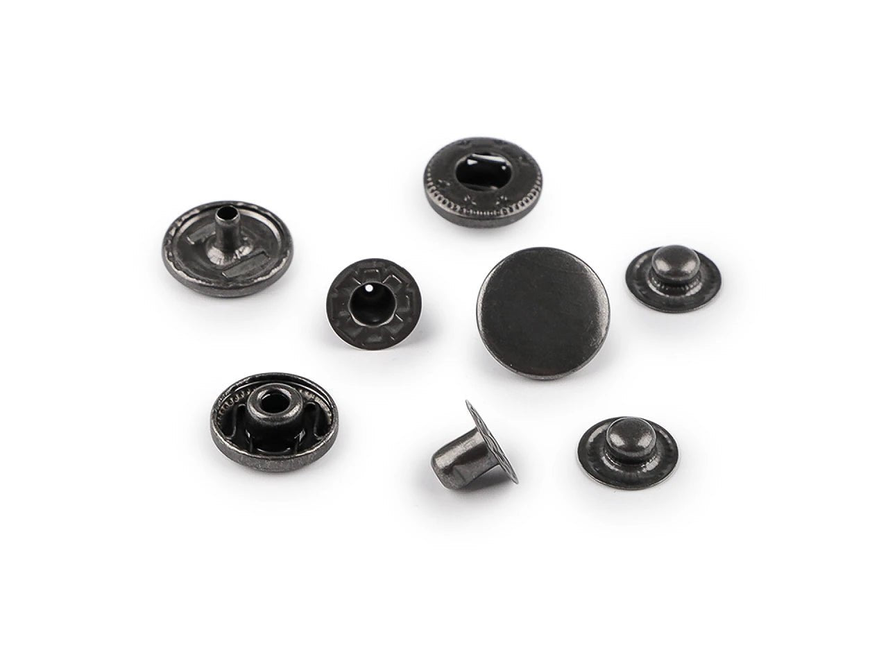 Image of Metal snap buttons Ø15 mm (stainless steel)|50 pcs – available at Šarlotes audumi