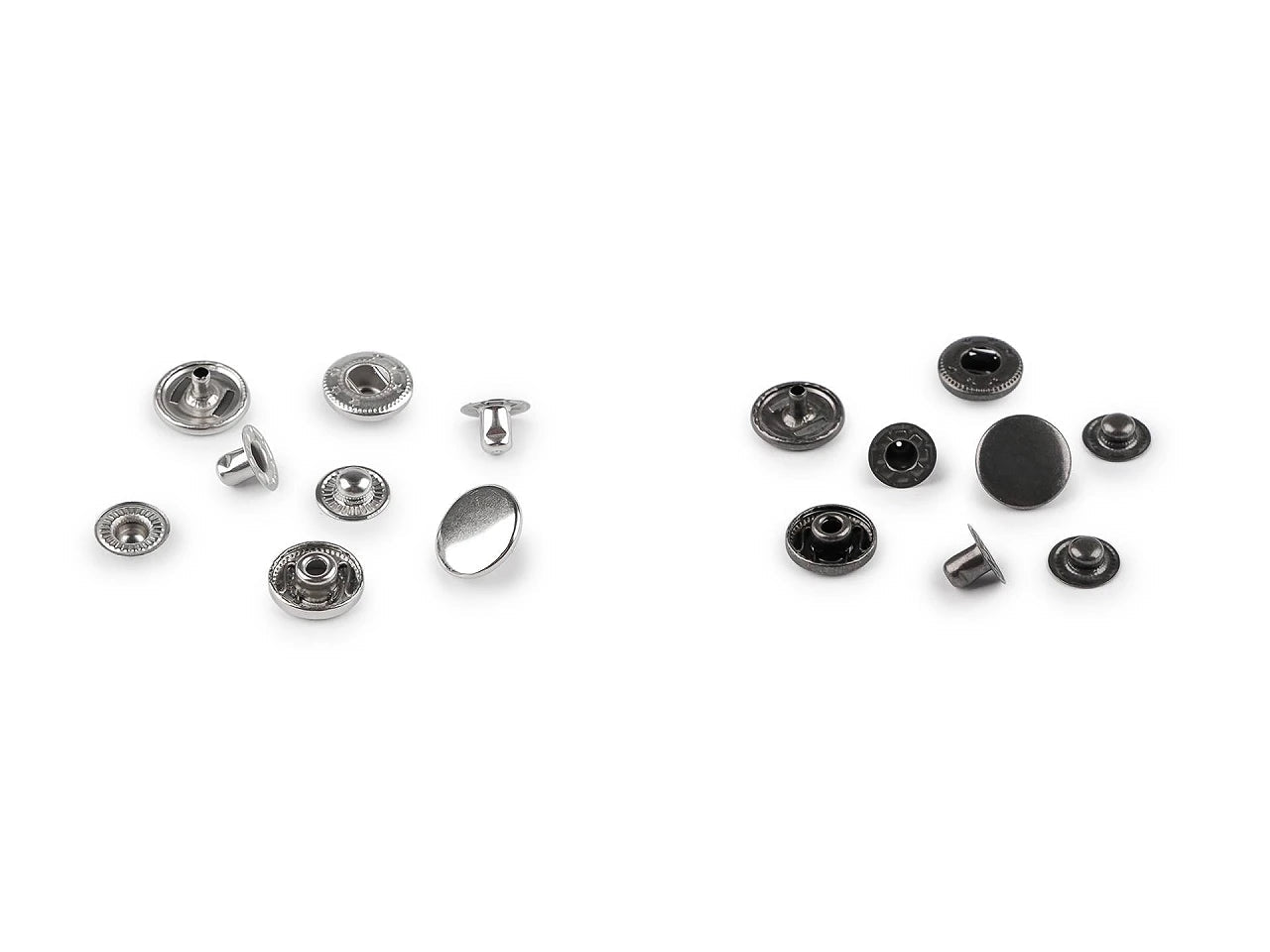 Image of metal snap buttons Ø15 mm (stainless steel)|50 pcs – available at Šarlotes audumi