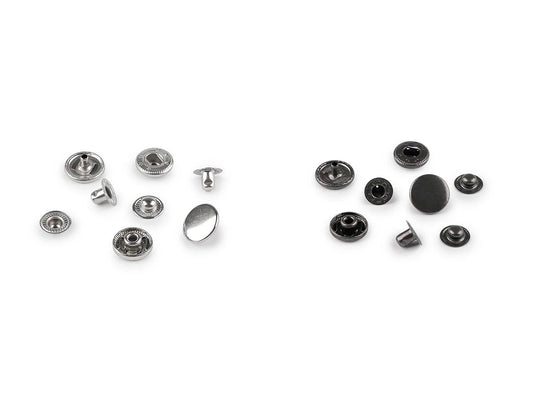 Image of metal snap buttons Ø15 mm (stainless steel)|50 pcs – available at Šarlotes audumi