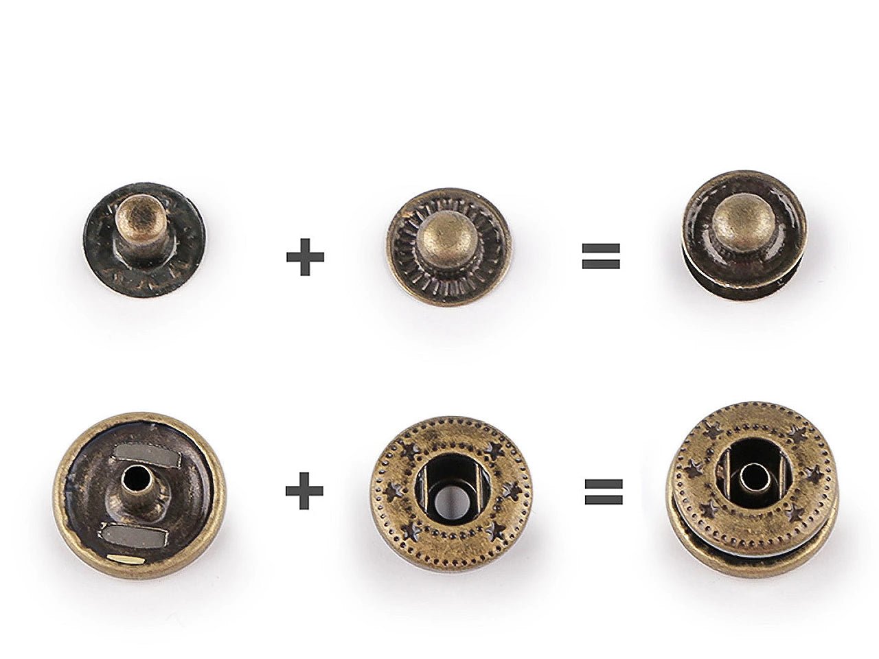 Image of Metal snap fasteners Ø15 mm (stainless steel)|50 pcs – available at Šarlotes audumi