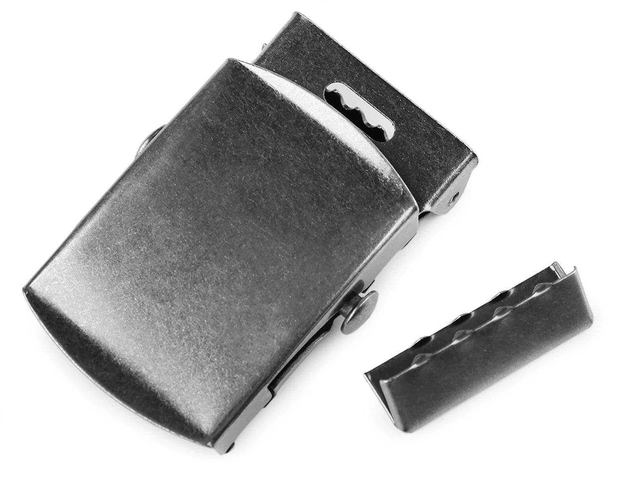 alt
Image of a metal belt buckle with a finished end – 30 mm|various shades – available at Šarlote's Fabrics