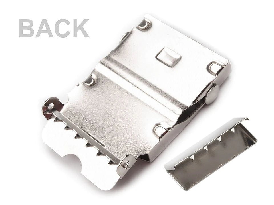 Image of a metal buckle for a belt with a finished end – 30 mm|in various shades – available at Charlotte's Fabrics