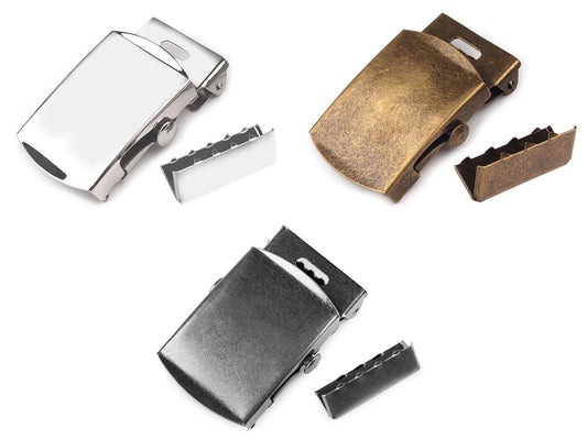 Image with metal buckle for belt with end tip – 30 mm | available in various shades – available at Šarlotes audumi
