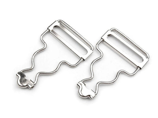 Metal buckle adjuster 30 mm silver (set of 4 pcs)