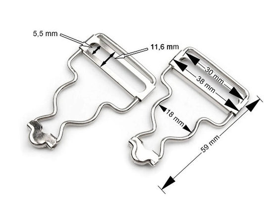 Metal buckle adjuster 30 mm-silver (set of 4)