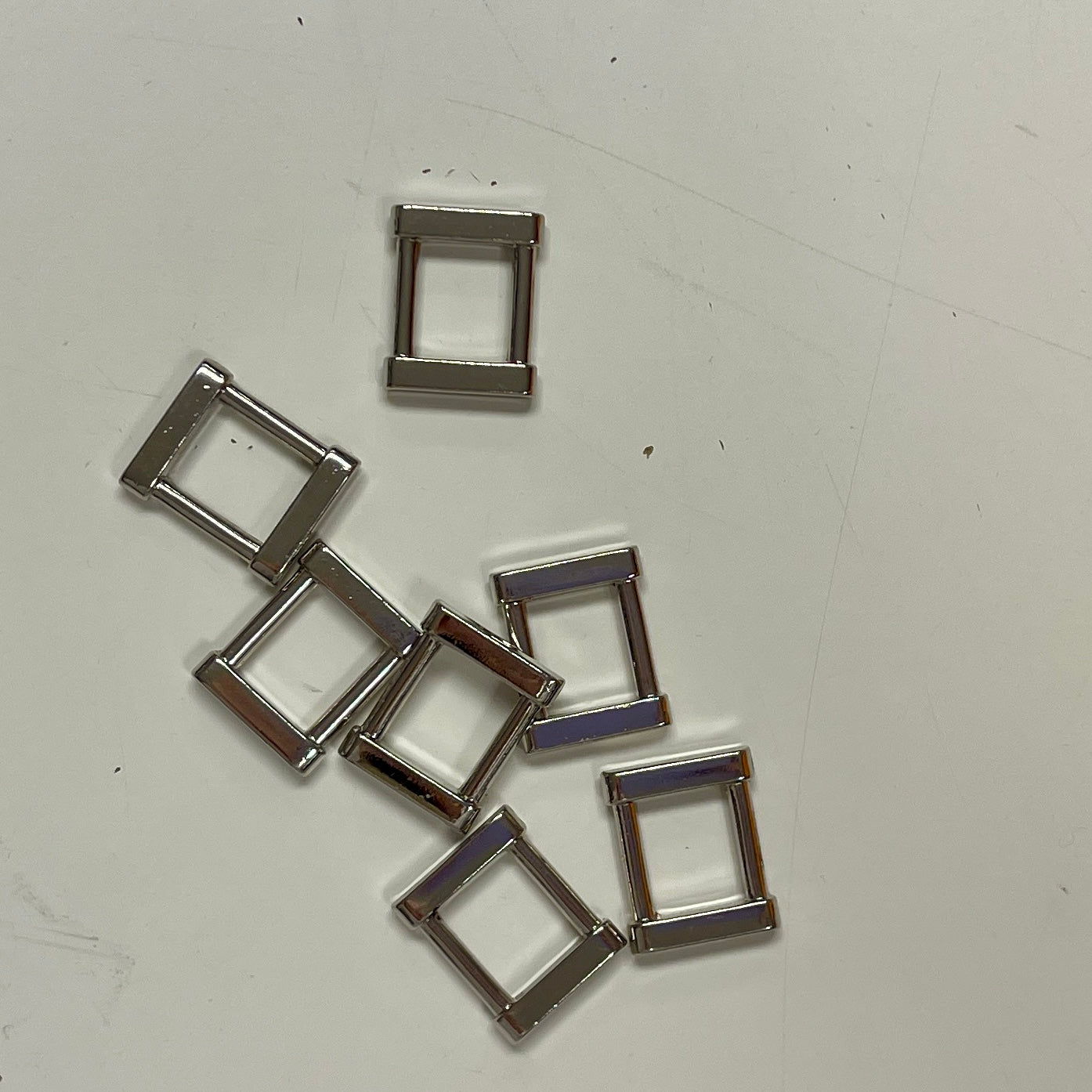 Metal rectangle 15 mm - silver tone (set of 10 pcs)