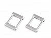 Metal rectangle 15 mm - silver tone (10 pcs per set)