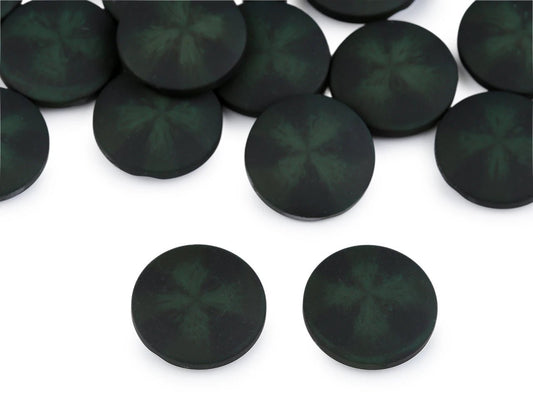 Image of coat and jacket buttons with a velvet effect | 21 mm, 25 mm, 30 mm | dark green – available at Šarlotes audumi