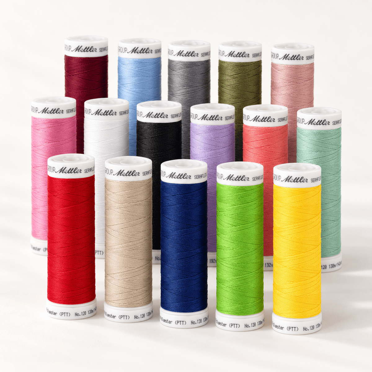 Attēls ar Mettler SERAFLEX® elastīgie šūšanas diegi, 130 m – pieejams internetā Šarlotes audumi
