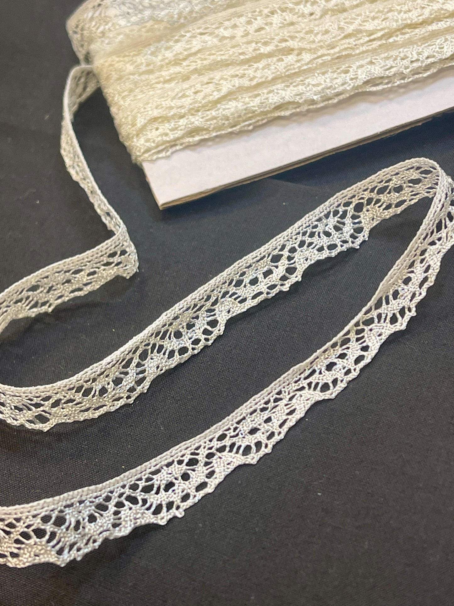 Image with 1.3 cm champagne lace – available online at Charlotte's Fabrics