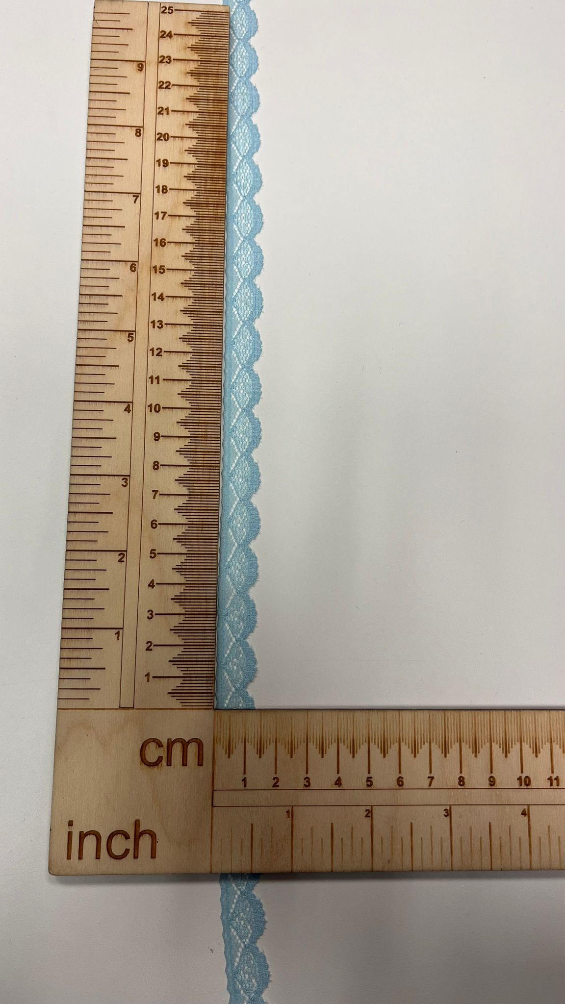 Zdjęcie z koronką 1,4 cm – jasnoniebieska, dostępna online Šarlotes audumi