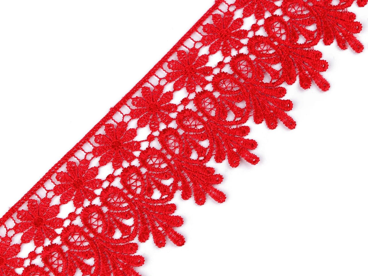 Image with Lace, 7 cm - red – available from Šarlotes audumi