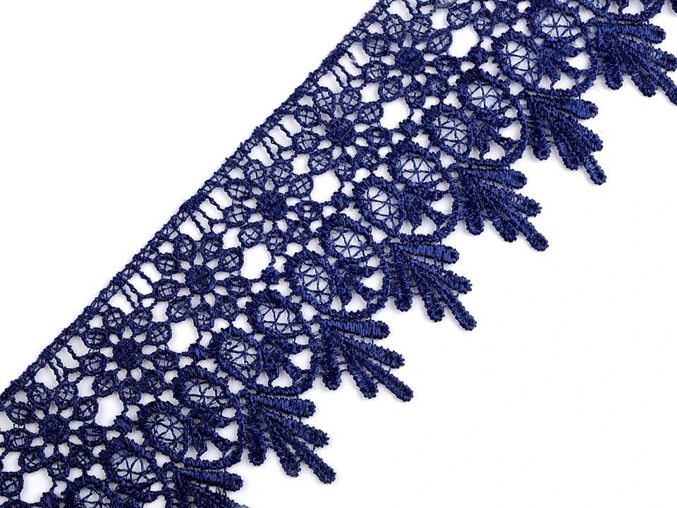 Image of Lace 7 cm - dark blue – available at Šarlotes audumi